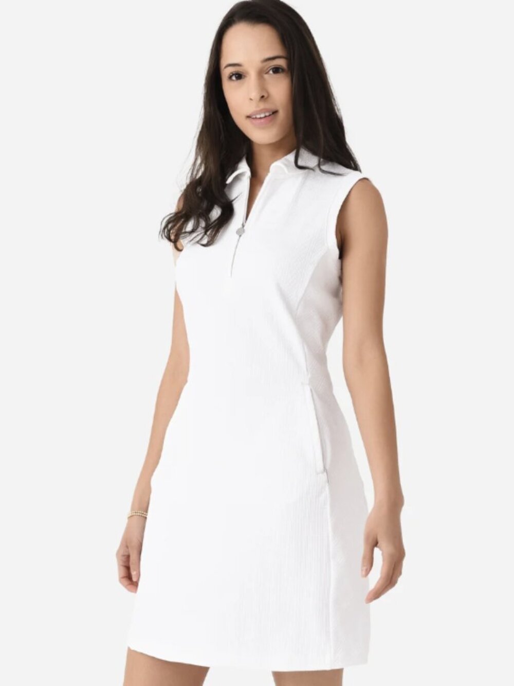 *NWT* KJUS Women's Hartlee White Texture Dress with Interior Shorts Size 38/ M